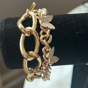 Gold Chain and Butterfly‎ Bracelets